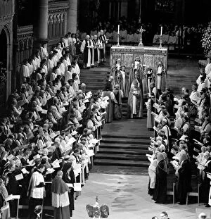 Images Dated 24th January 1975: Dr Donald Coggan seen here during the ceremony to appoint him as Archbishop of Canterbury