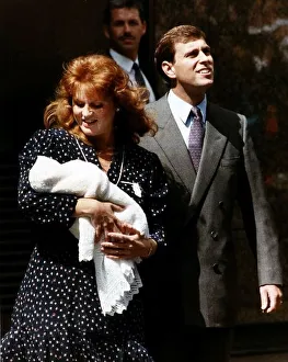 Duke and Duchess Of York holding Princess Beatrice leaving Hospital Duke and Duchess Of York holding Princess Beatrice leaving Hospital