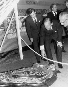 The Duke of Edinburgh. The Duke of Edinburgh looking at the Sherifs Charity Shield during The Duke of Edinburgh. The Duke of Edinburgh looking at the Sherifs Charity Shield during