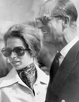 The Duke of Edinburgh pictured with Princess Anne. August 1973 The Duke of Edinburgh pictured with Princess Anne. August 1973