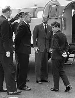 The Duke of Edinburgh with Prince Charles as he leaves to start his first day of school The Duke of Edinburgh with Prince Charles as he leaves to start his first day of school