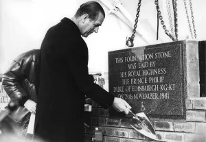 The Duke of Edinburgh. Prince Philip lays the foundation stone at the Stoke Mandeville The Duke of Edinburgh. Prince Philip lays the foundation stone at the Stoke Mandeville