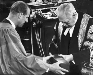 The Duke of Edinburgh. Prince Philip receives his doctor of civil law scroll from Oxford The Duke of Edinburgh. Prince Philip receives his doctor of civil law scroll from Oxford