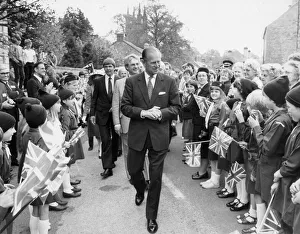 The Duke of Edinburgh. Prince Philip talks to Brownies in Derbyshire. May1984 The Duke of Edinburgh. Prince Philip talks to Brownies in Derbyshire. May1984