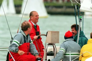 THE DUKE OF EDINBURGH SAILING HIS YATCH DURING COWES WEEK. AUGUST 1992 THE DUKE OF EDINBURGH SAILING HIS YATCH DURING COWES WEEK. AUGUST 1992