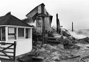 The Dutch barn at Newham Grange Leisure Farm has been completely destroyed by a fire The Dutch barn at Newham Grange Leisure Farm has been completely destroyed by a fire