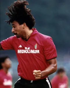 Dutch footballer Ruud Gullit in action for his club side AC Milan 31st July 1988 Dutch footballer Ruud Gullit in action for his club side AC Milan 31st July 1988