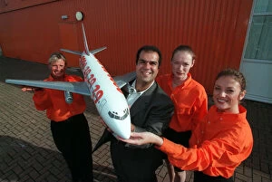 Images Dated 13th October 1997: Easyjet promotion at Luton airport Stavros Niarchos. October 1997