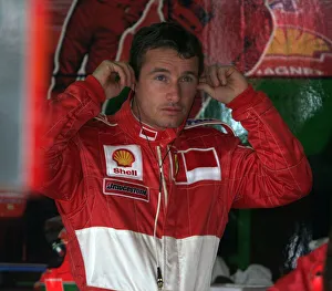 Eddie Irvine during afternoon practice session at Silverstone before the 1999 Brish Grand Eddie Irvine during afternoon practice session at Silverstone before the 1999 Brish Grand