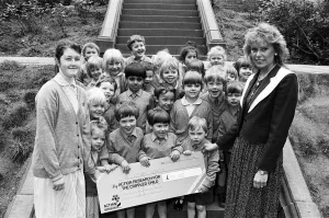 Edgerton fund raisers... watched by school friends, Amy Lodge (left) Edgerton fund raisers... watched by school friends, Amy Lodge (left)