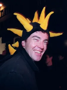 Edinburgh Hogmanay Party January 1998 man wearing funny hat Edinburgh Hogmanay Party January 1998 man wearing funny hat