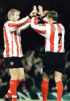 Egil Ostenstad celebrates goal with Matt Le Tissier Football Leicester v South hampton Egil Ostenstad celebrates goal with Matt Le Tissier Football Leicester v South hampton