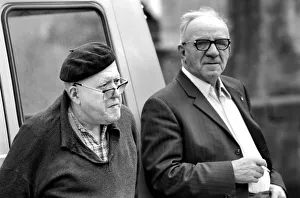 Two elderly gentleman of Luxembourg seen here deep in conversation about the benifits of Two elderly gentleman of Luxembourg seen here deep in conversation about the benifits of
