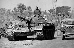 Elements of the victorious Indian army enter Kulna following the surrender of Elements of the victorious Indian army enter Kulna following the surrender of