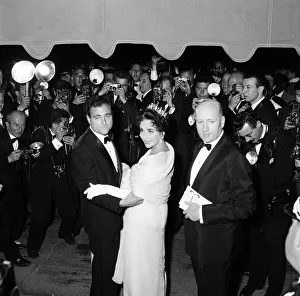 Elizabeth Taylor and husband, film producer Mike Todd, pictured on opening night of Elizabeth Taylor and husband, film producer Mike Todd, pictured on opening night of