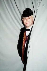Elton John concert Palais de Sports Paris cap bow tie standing in curtain Elton John concert Palais de Sports Paris cap bow tie standing in curtain