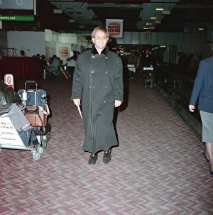 Elton John leaving Heathrow Airport on Concorde for New York Elton John leaving Heathrow Airport on Concorde for New York
