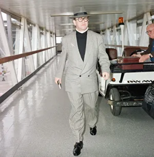 Elton John at London Airport. 29th July 1988 Elton John at London Airport. 29th July 1988