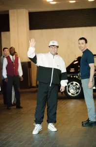 Elton John and his partner David Furnish leaving the Wellington Hospital after having a Elton John and his partner David Furnish leaving the Wellington Hospital after having a