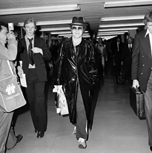 Elton John pictured arriving at Heathrow Airport from Paris Elton John pictured arriving at Heathrow Airport from Paris