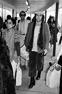 Elton John, pictured at Heathrow Airport, after his eight trail-blazing concerts in Elton John, pictured at Heathrow Airport, after his eight trail-blazing concerts in
