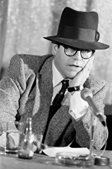 Elton John, pictured during a press statement about his £ Elton John, pictured during a press statement about his £