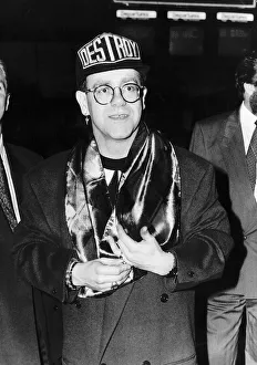 Elton John pop Star leaving Heathrow airport for Toronto to visit friends in Canada Elton John pop Star leaving Heathrow airport for Toronto to visit friends in Canada