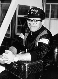 Elton John the singer and chairman of Watford FC May 1989 Elton John the singer and chairman of Watford FC May 1989