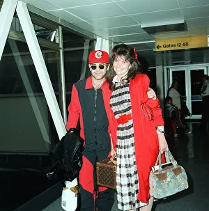 Elton John and wife Renata John at LAP July 1986 Elton John and wife Renata John at LAP July 1986