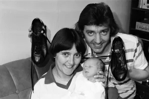 Former England Captain Carol Thomas with her baby. June 1986 Former England Captain Carol Thomas with her baby. June 1986