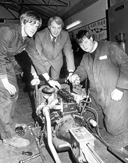 England football manager Bobby Robson visiting a training centre for young people at England football manager Bobby Robson visiting a training centre for young people at