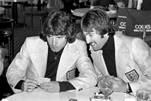 England footballer David Johnson (right) looks over Kevin Keegan' England footballer David Johnson (right) looks over Kevin Keegan'