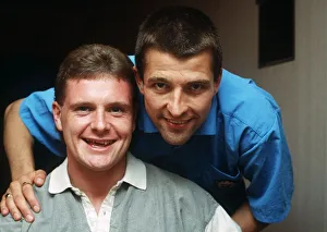England footballer Paul Gascoigne (left) poses with teammate Steve Bull ahead of the Rous England footballer Paul Gascoigne (left) poses with teammate Steve Bull ahead of the Rous