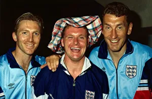 England footballer Paul Gascoigne wearing a tartan hat poses with teammates Gary Stevens England footballer Paul Gascoigne wearing a tartan hat poses with teammates Gary Stevens