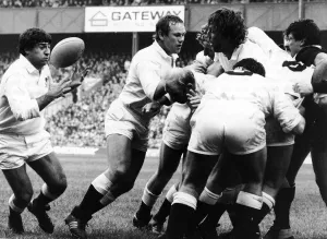 England v All Black 19th November 1983 England Nick Youngs takes the ball for England v All Black 19th November 1983 England Nick Youngs takes the ball for