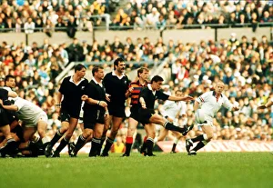 England v New Zealand Rugby Union match at Twickenham the All Blacks clear the ball England v New Zealand Rugby Union match at Twickenham the All Blacks clear the ball