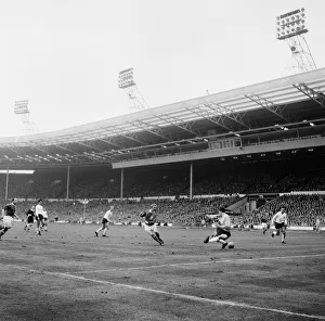 England v Rest of the World Team at Wembley Stadium Denis Law scoring a goal England v Rest of the World Team at Wembley Stadium Denis Law scoring a goal