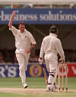 England v South Africa June 1998 Cricket Angus Fraser England Bowler Player celebrates England v South Africa June 1998 Cricket Angus Fraser England Bowler Player celebrates