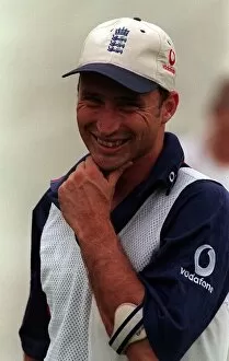 Images Dated 29th June 1999: Englands new Cricket Captain Nasser Hussain June 1999 at Edgbaston Nets in
