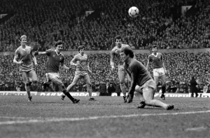 English League Division One match at Old Trafford. Manchester United 1 v Manchester City English League Division One match at Old Trafford. Manchester United 1 v Manchester City