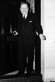 Enoch Powell Conservative MP outside front door 1974 Enoch Powell Conservative MP outside front door 1974
