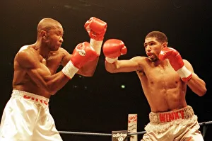 Ensley Bingham covers up against Ronald Wright of the USA in their WBO Light Middleweight Ensley Bingham covers up against Ronald Wright of the USA in their WBO Light Middleweight