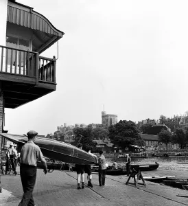 Eton Boathouse, Windsor, Berkshire. 20th May 1954 Eton Boathouse, Windsor, Berkshire. 20th May 1954
