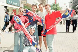 Images Dated 14th June 1996: Euro 1996 Football Fans in Liverpool City Centre, 14th June 1996. Czech Republic Fans