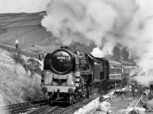 Images Dated 1st December 1982: Evening Star, the last British rail steam locomotive to be built in Britain pulls in to