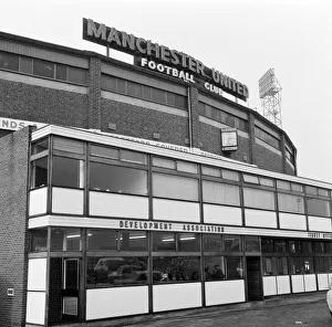Exterior of Manchester United football stadium, Old Trafford. February 1968 Exterior of Manchester United football stadium, Old Trafford. February 1968