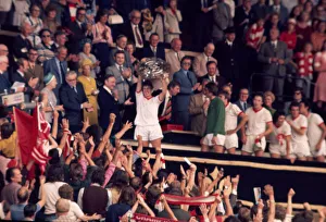 FA Charity Shield Liverpool v Southampton. August 1976 Liverpools Emlyn Hughes FA Charity Shield Liverpool v Southampton. August 1976 Liverpools Emlyn Hughes