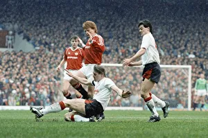 FA Cup Quarter Final match at Old Trafford. Manchester United 0 v Nottingham Forest FA Cup Quarter Final match at Old Trafford. Manchester United 0 v Nottingham Forest