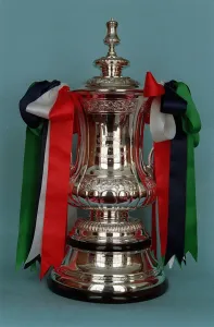 FA cup trohy with ribbons 1992 FA Cup trophy which was the third cup to be used FA cup trohy with ribbons 1992 FA Cup trophy which was the third cup to be used