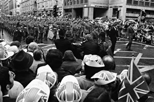 Images Dated 12th October 1982: Falklands Victory Parade, London. Police remove trouble makers. 12th October 1982